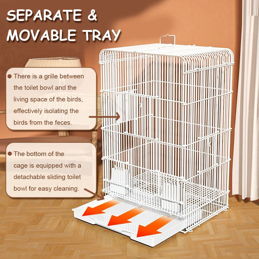 40x30cm Household Birdcage Metal Bird Cage Birds Breeding Cage With Bottom Removable Tray For Indoor Outdoor Home Bird Feeding