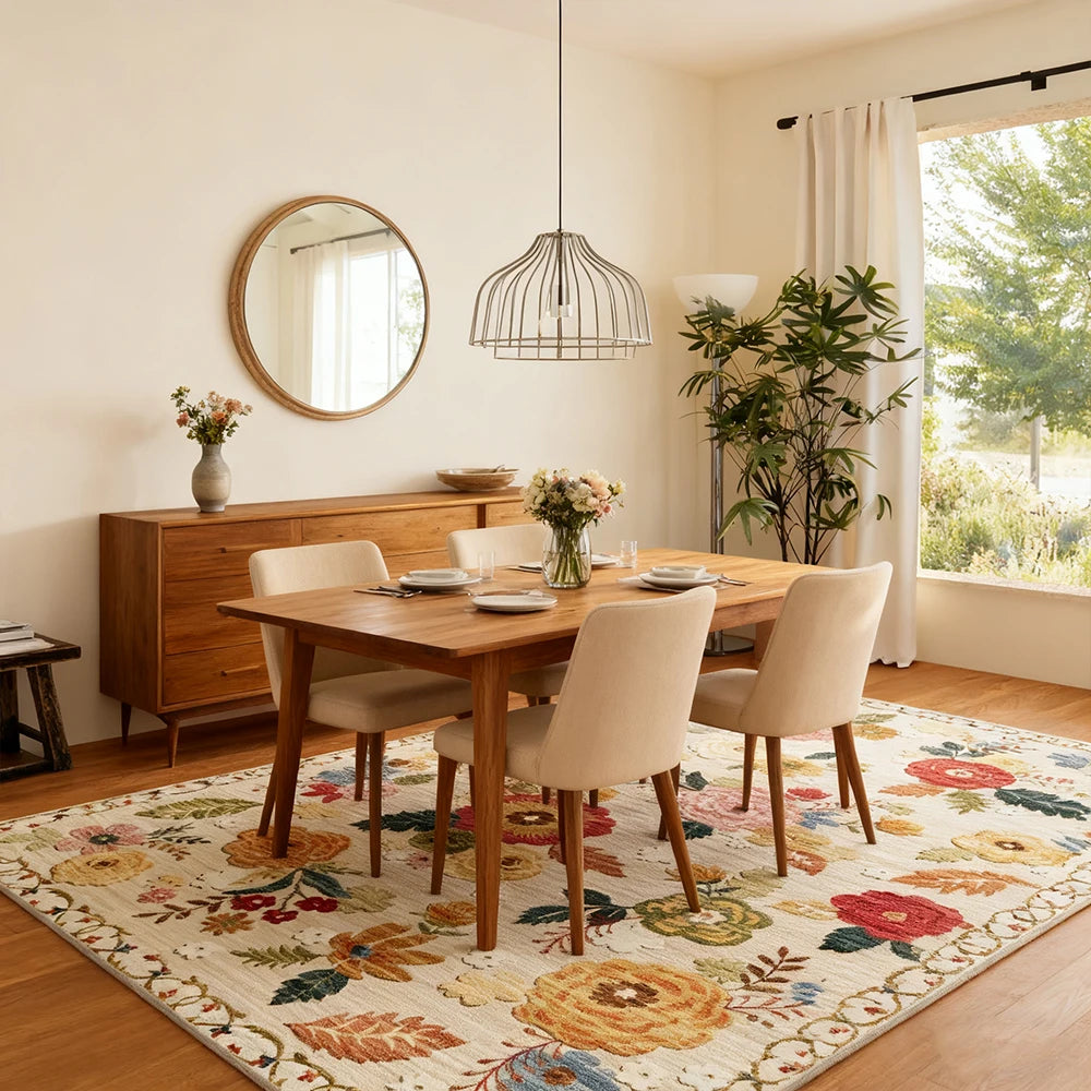 Area Rug 8x10  Large rug Boho Design, Non-Shedding & Easy to Clean