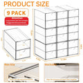 9 Pack Small Acrylic Drawers With 18 Drawers,Clear Drawer Organizers Stackable,School,Office Supplies Organizer And Storage Bins