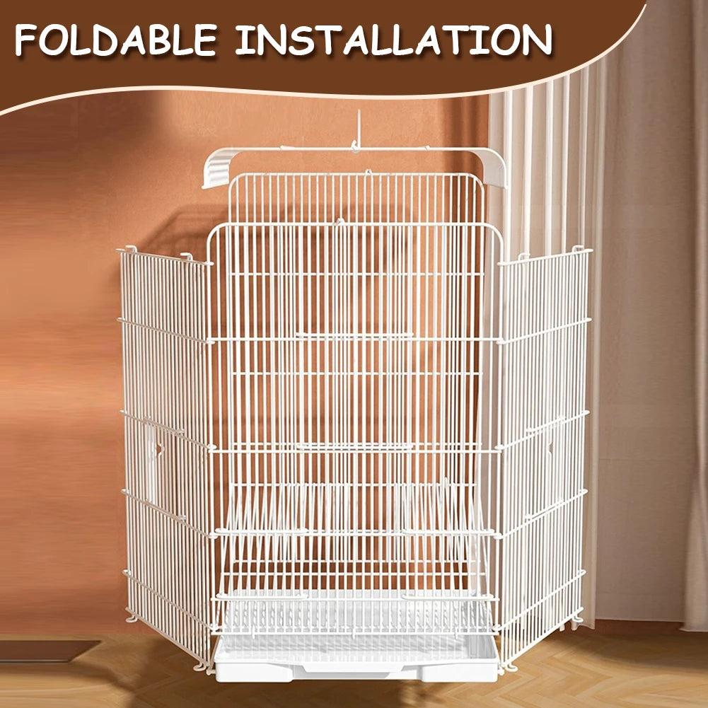 40x30cm Household Birdcage Metal Bird Cage Birds Breeding Cage With Bottom Removable Tray For Indoor Outdoor Home Bird Feeding