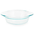 Deep Round Glass Baking Dish 9.5 Inch Oven Safe Tempered Glass Multiuse Bakeware with Wide Handles Freezer Microwave Dishwasher